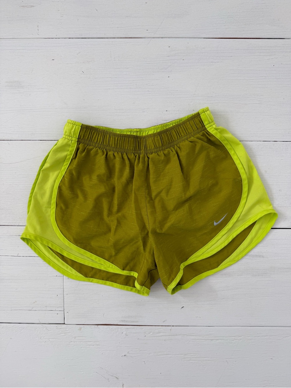 Nike Women’s Lime Chartreuse Green Dri-Fit Athletic Running Shorts S